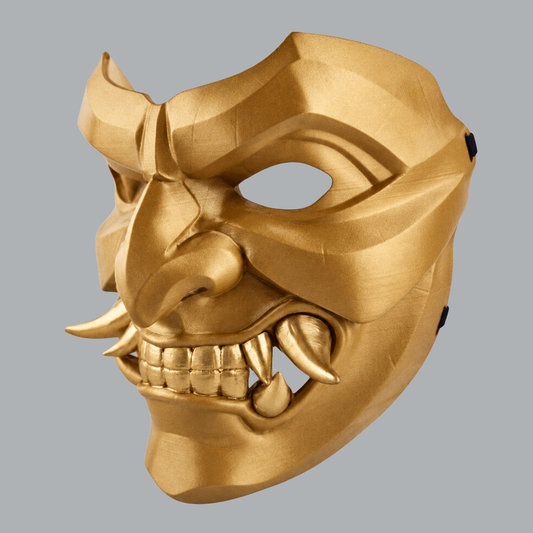 Kabuto Mask With Fangs - Gold - View 2