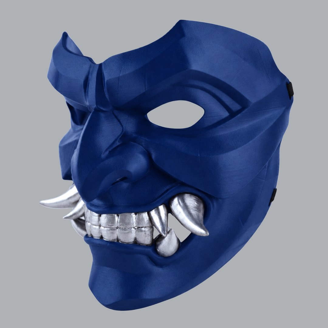 Kabuto Mask With Fangs - Ultramarine - View 2