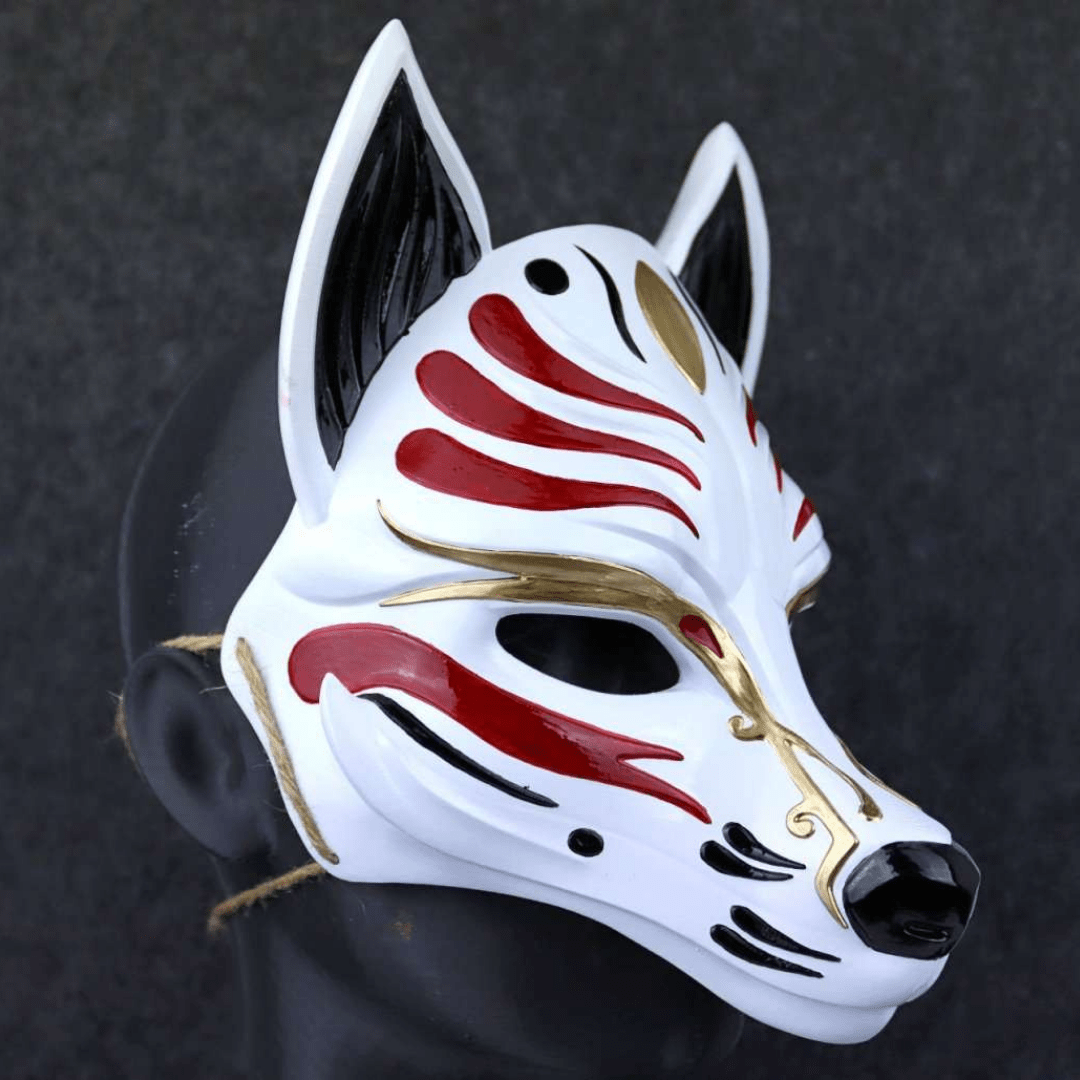 Kitsune Fox Mask Black/Red - Space Armory