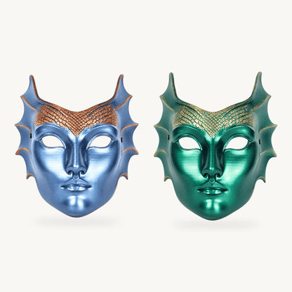 Mermaid Duo — Mermaid Mask - Metallic Ice Blue/Copper and Mermaid Mask - Metallic Jade/Gold