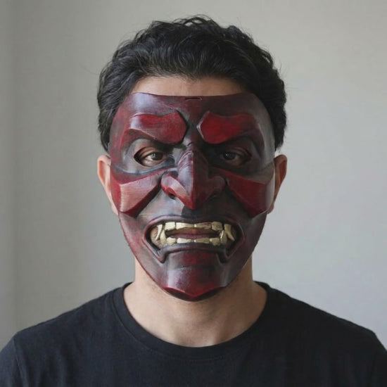 Kabuto Mask Red worn on a model