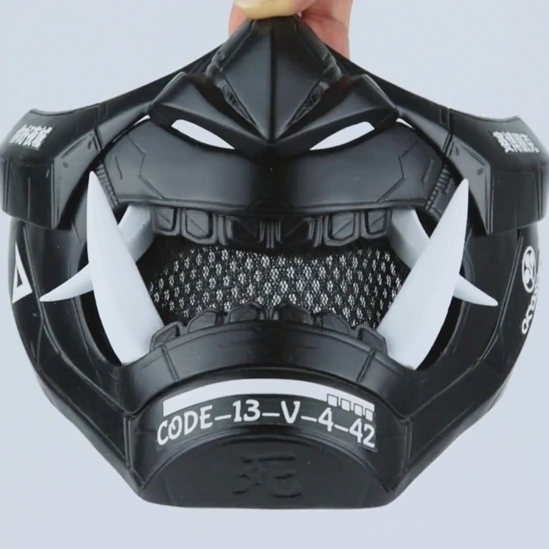 Cyberpunk Oni Mask - Matte Black – Space Armory | Japanese