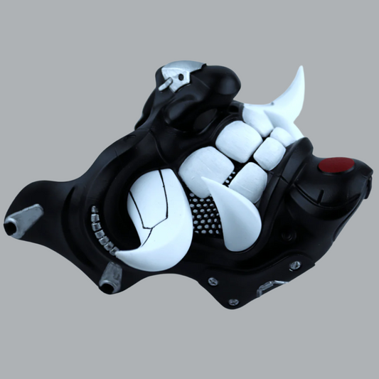 Space Armory Cyber Hannya Oni Mask Matte Black Masks