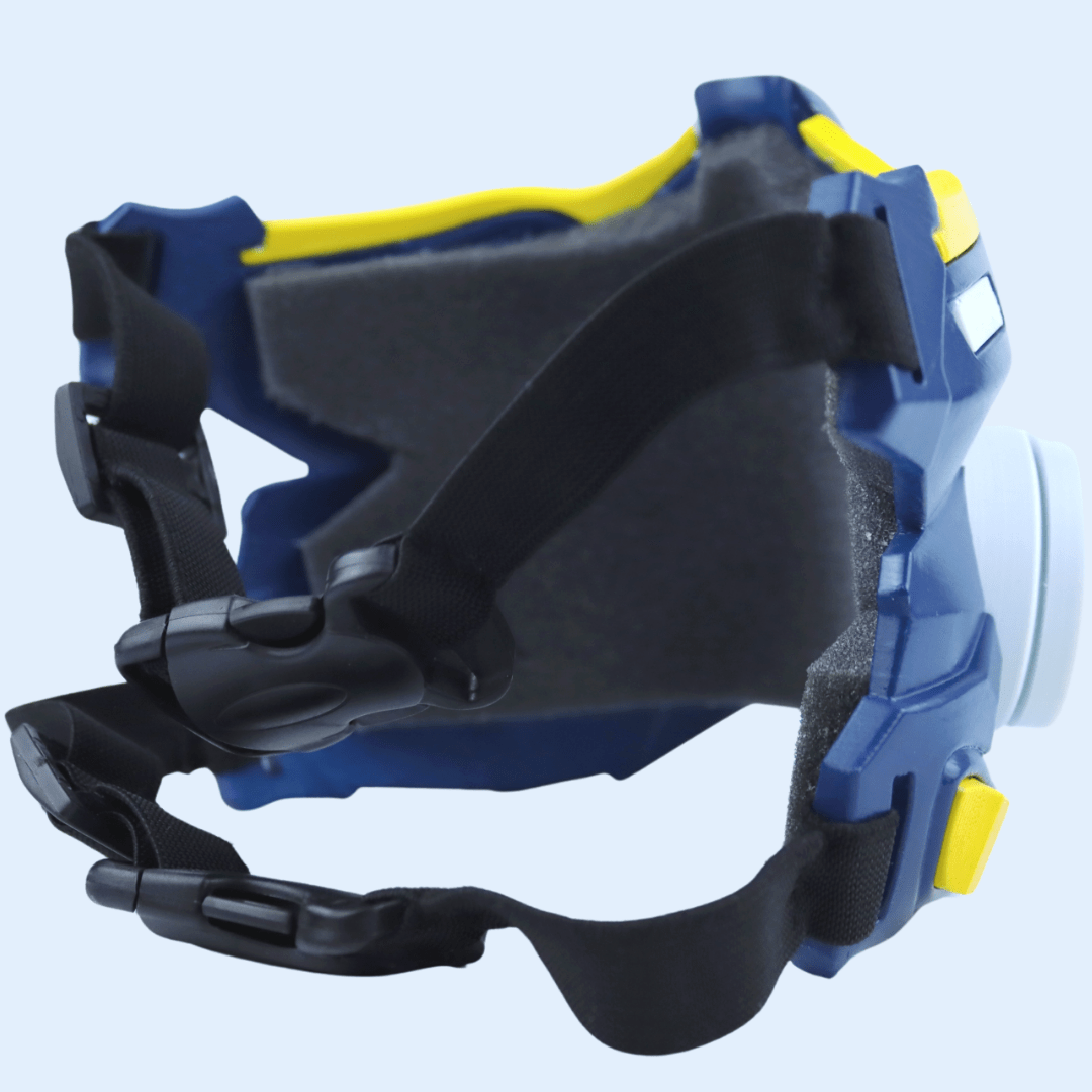 Space Armory Cyber Ninja Cosplay Warrior Mask Midnight Blue/Yellow