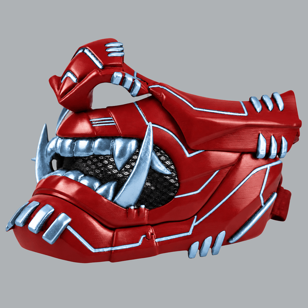 Space Armory Cyber Oni Mask - Blood Red / Ice Blue Masks