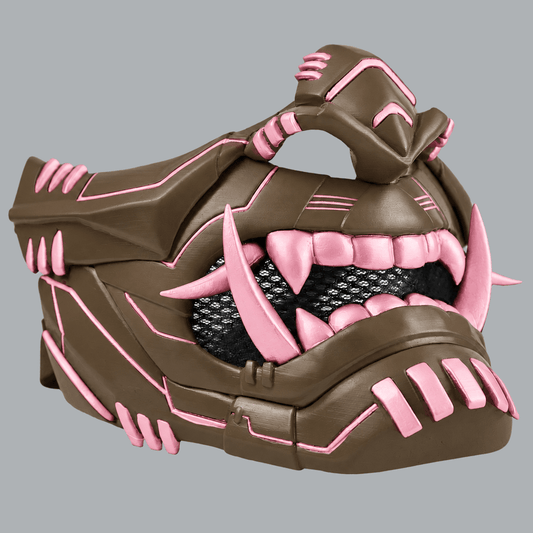 Space Armory Cyber Oni Mask - Brown / Pink Masks