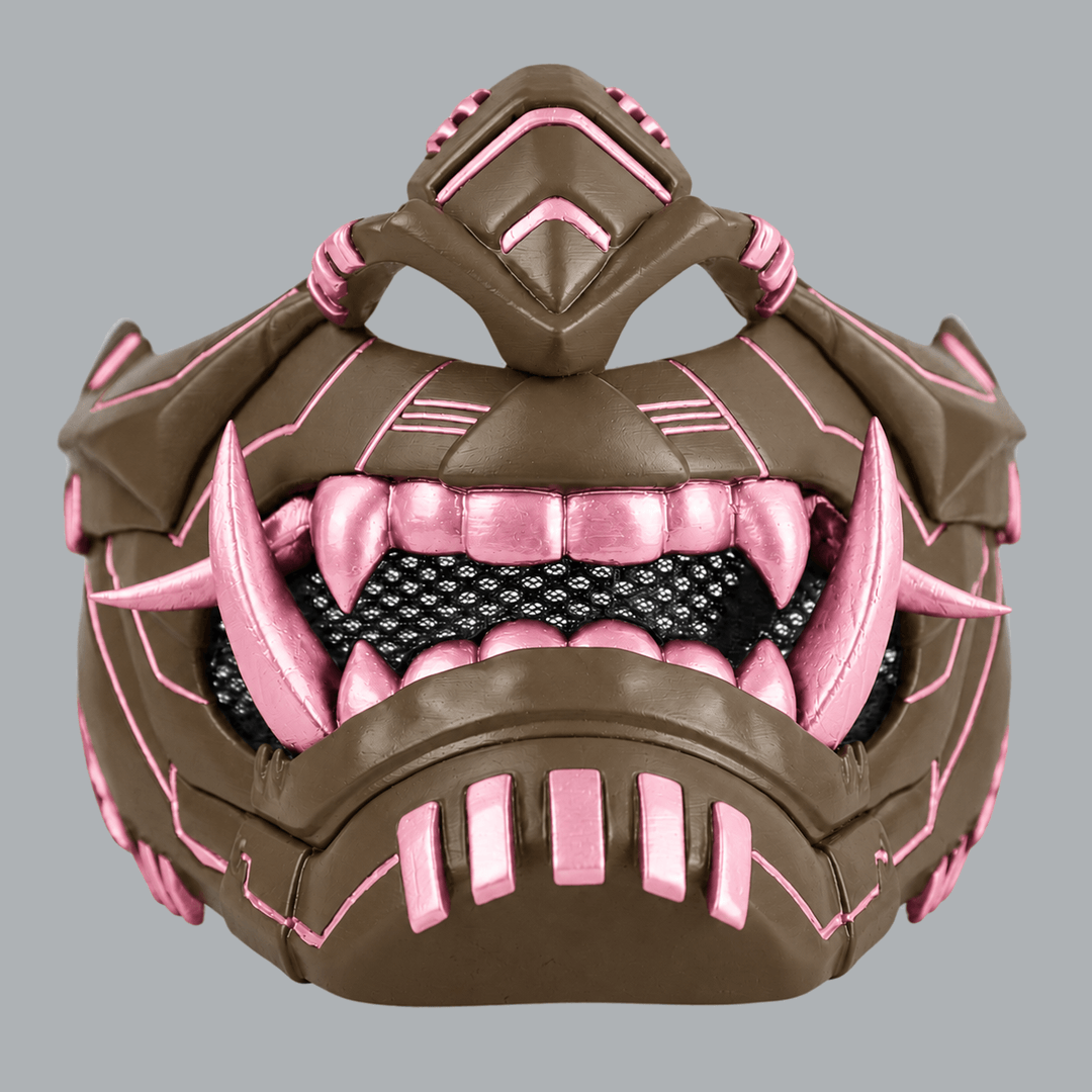 Space Armory Cyber Oni Mask - Brown / Pink Masks