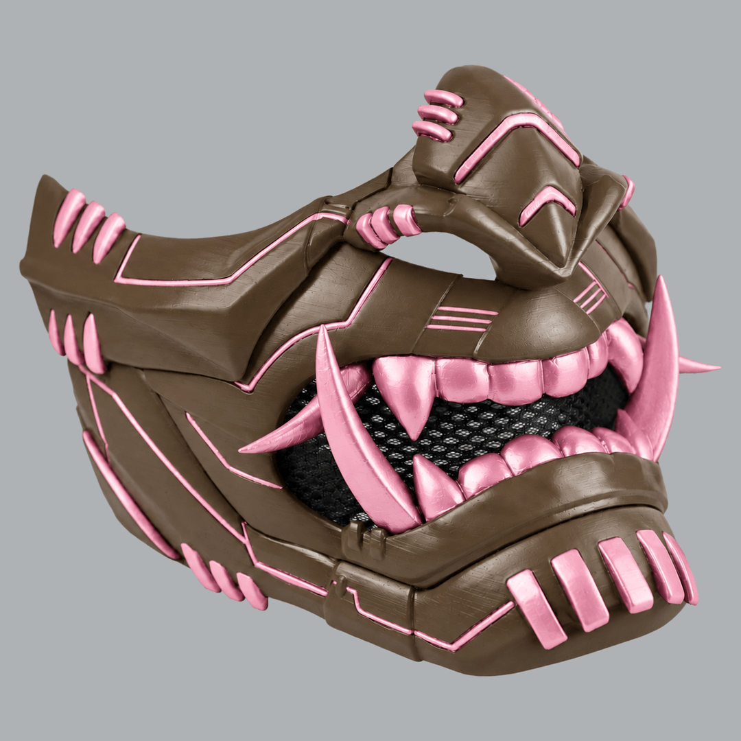 Space Armory Cyber Oni Mask - Brown / Pink Masks