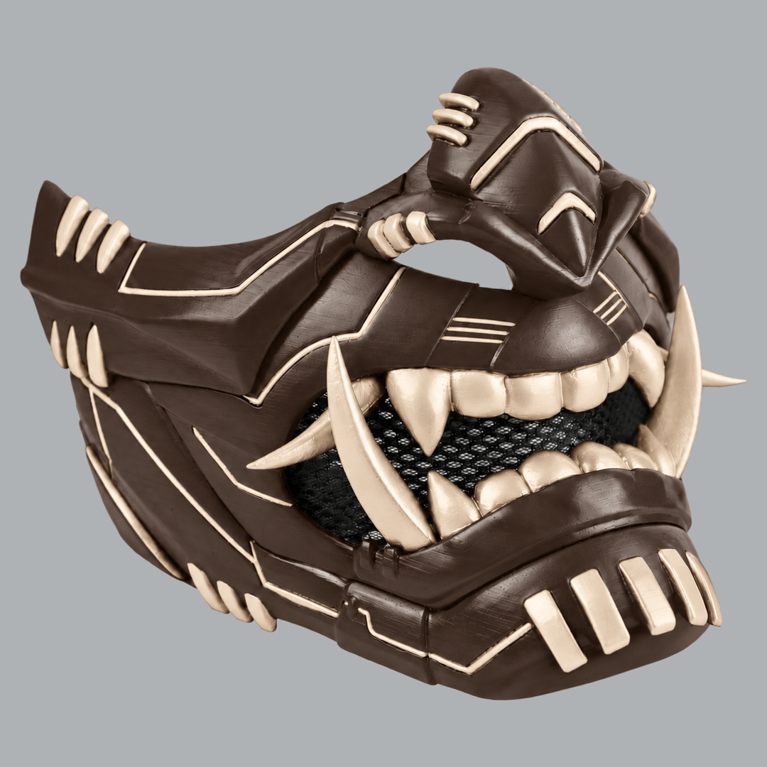 Space Armory Cyber Oni Mask - Dark Brown / Latte Masks