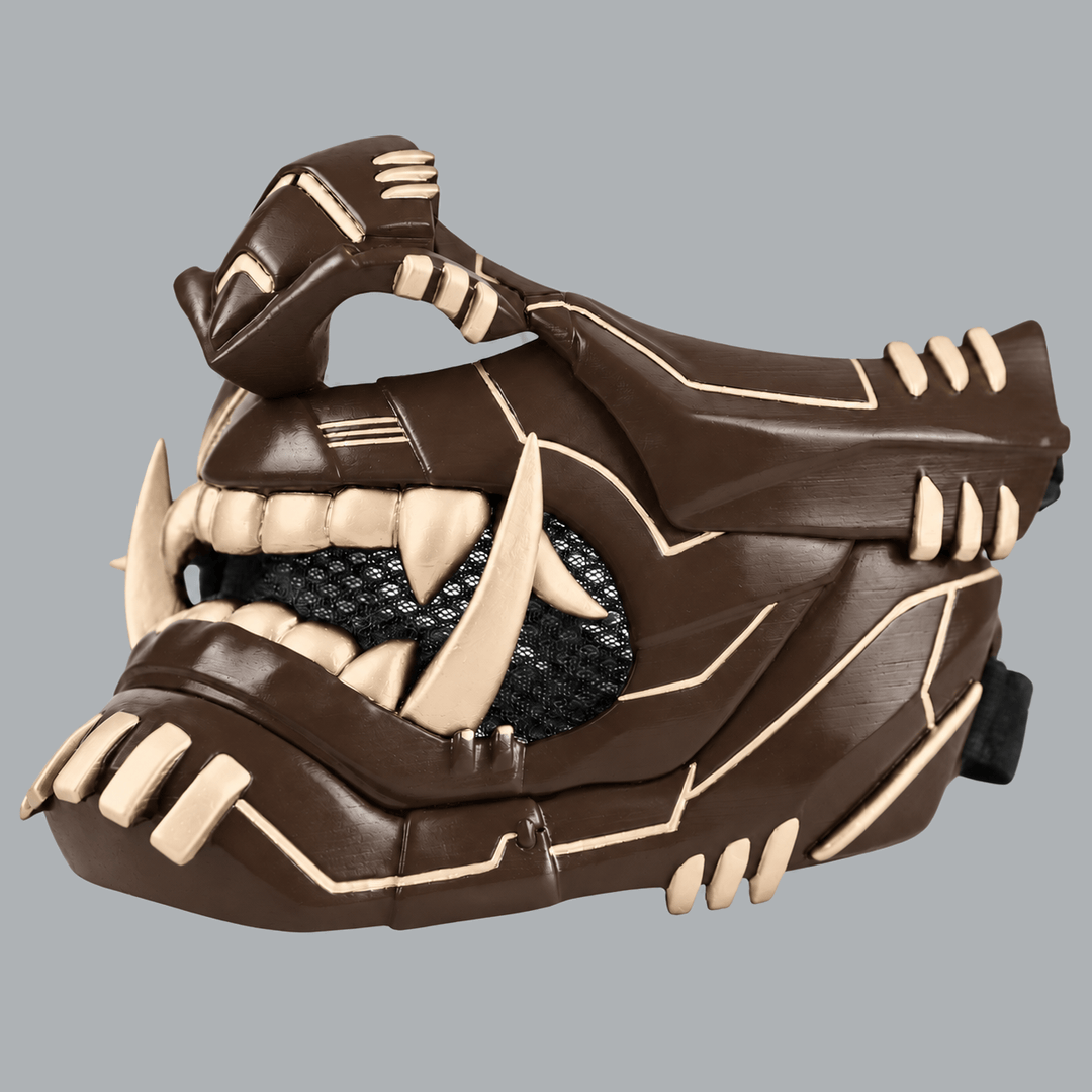 Space Armory Cyber Oni Mask - Dark Brown / Latte Masks