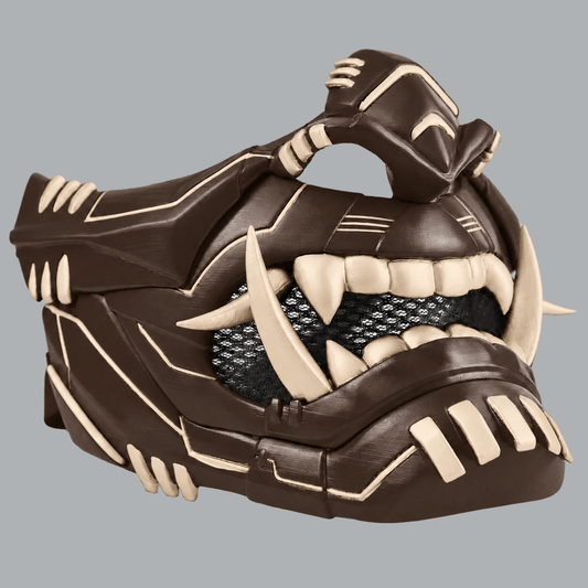 Space Armory Cyber Oni Mask - Dark Brown / Latte Masks