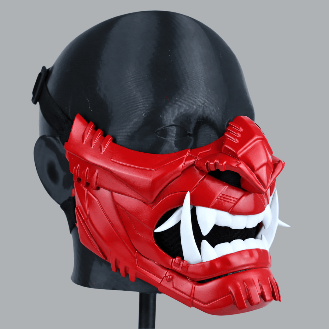 Space Armory Cyber Oni Mask - Fire Red Masks