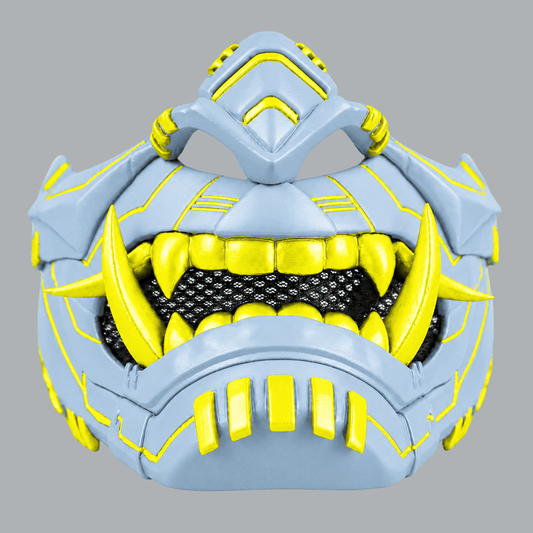 Space Armory Cyber Oni Mask - Ice Blue / Yellow Masks