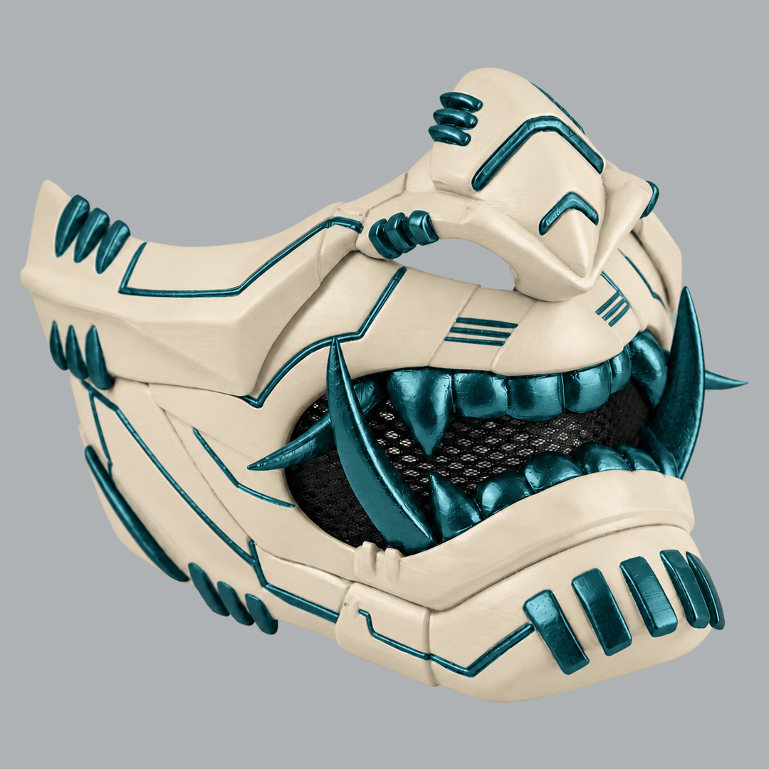 Space Armory Cyber Oni Mask - Ivory / Petrol Masks