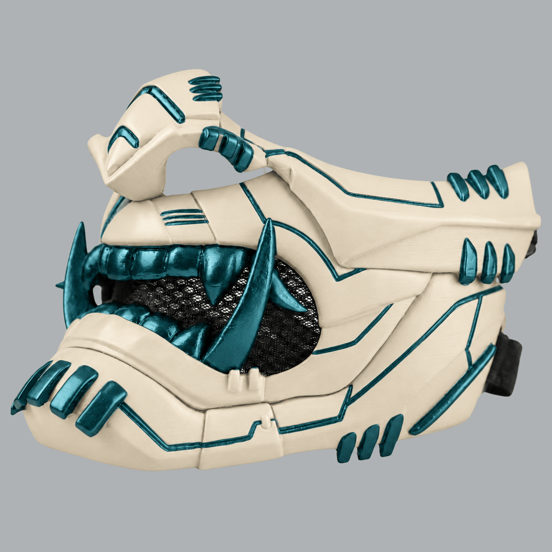 Space Armory Cyber Oni Mask - Ivory / Petrol Masks