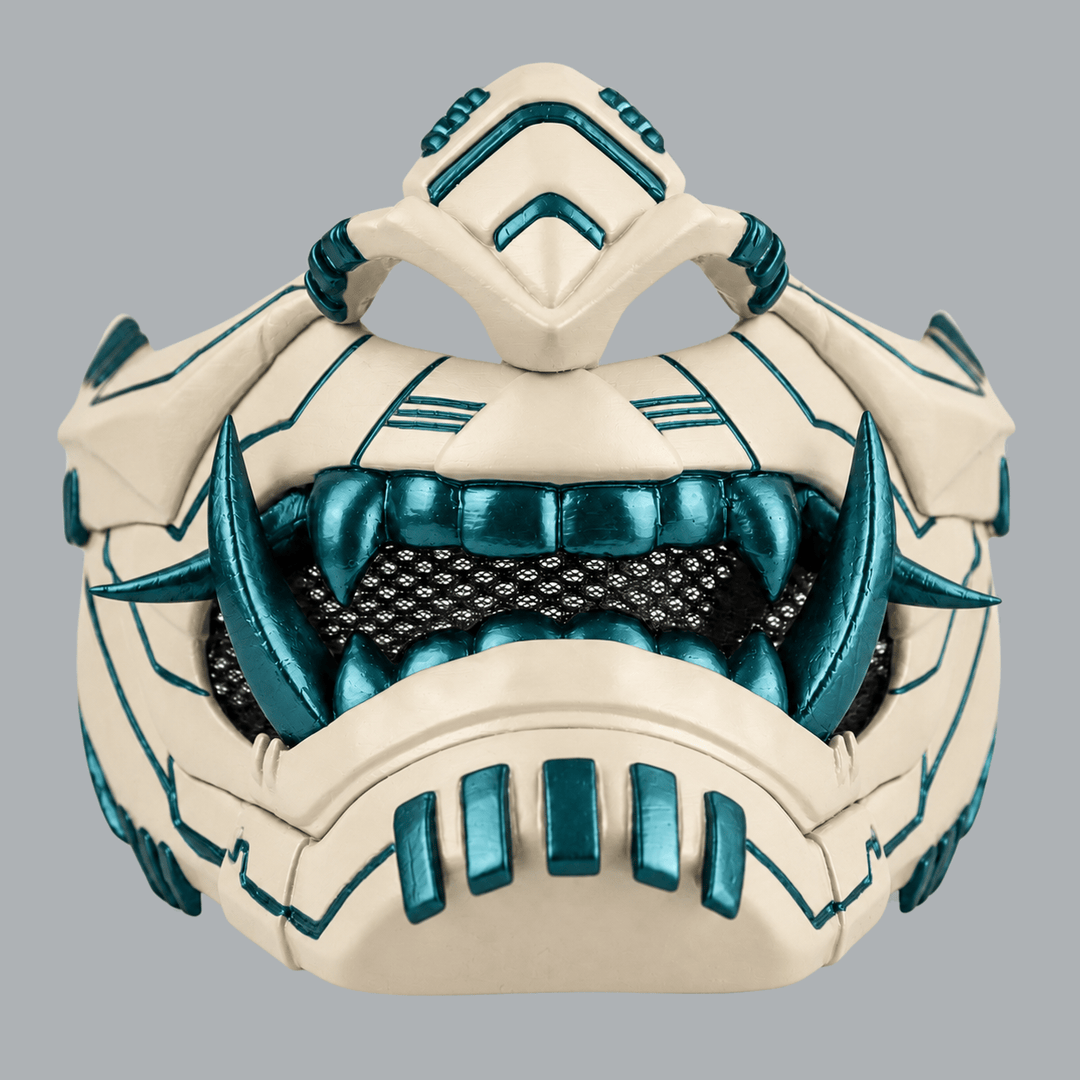 Space Armory Cyber Oni Mask - Ivory / Petrol Masks
