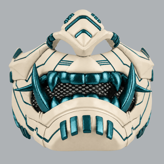 Space Armory Cyber Oni Mask - Ivory / Petrol Masks