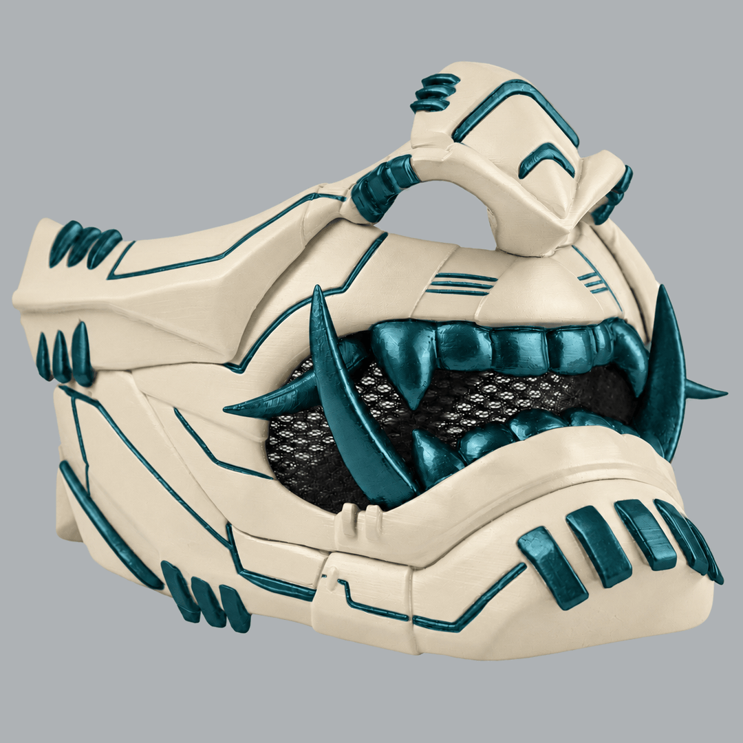 Space Armory Cyber Oni Mask - Ivory / Petrol Masks
