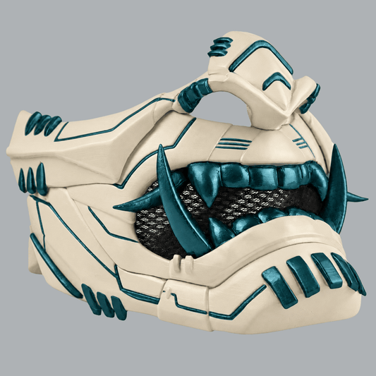 Space Armory Cyber Oni Mask - Ivory / Petrol Masks
