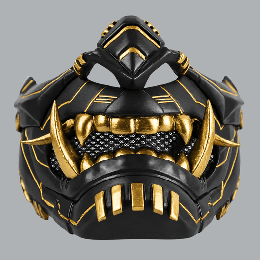 Space Armory Cyber Oni Mask - Matte Black/Gold Stripes Masks