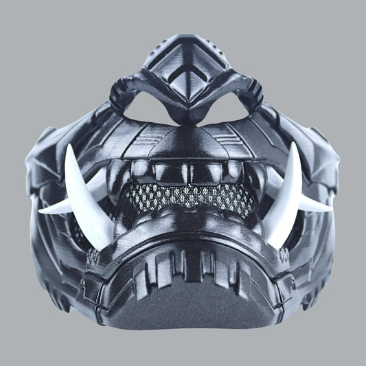 Space Armory Cyber Oni Mask - Metallic Black Masks
