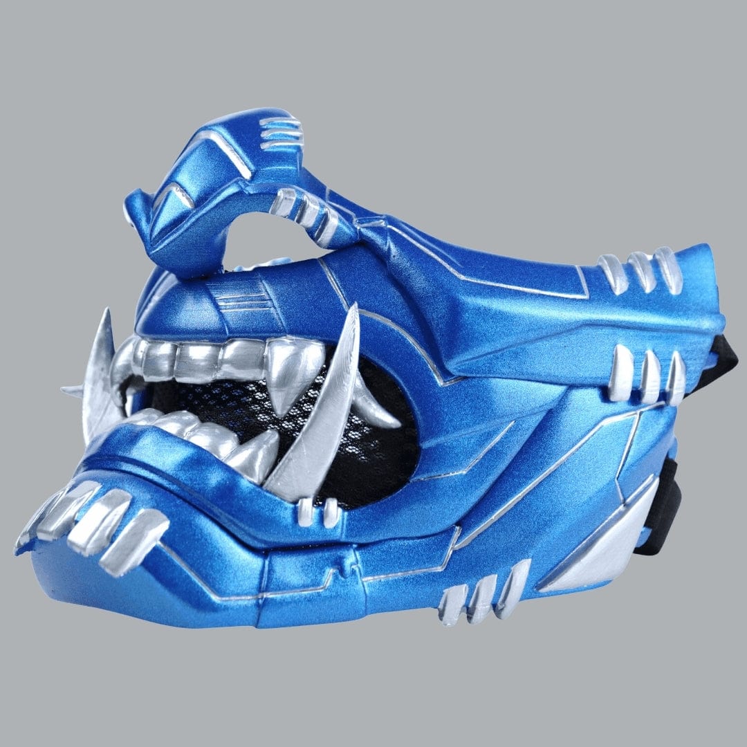 Cyber Oni Mask - Metallic Blue – Space Armory | Japanese Mask and ...
