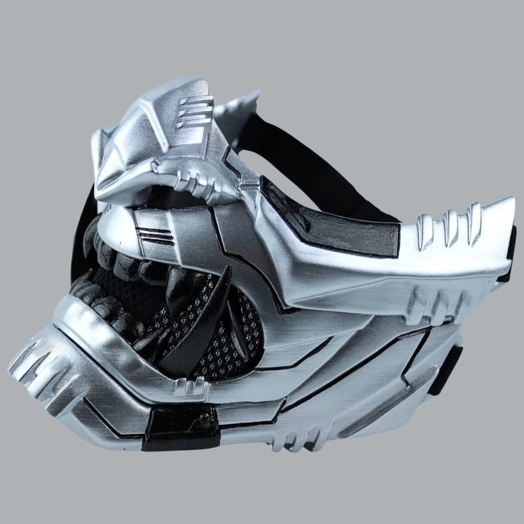 Space Armory Cyber Oni Mask - Metallic Gray Masks