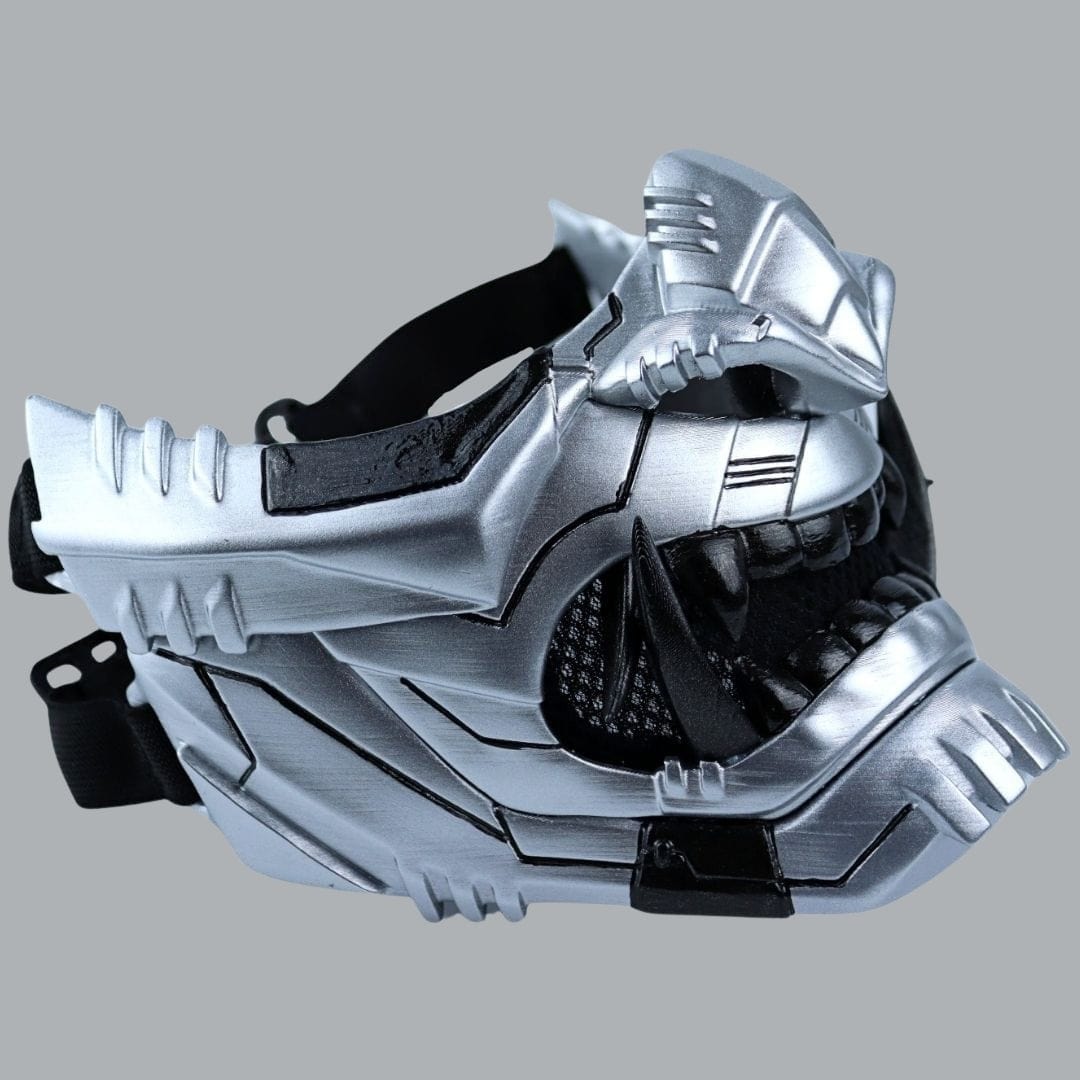 Space Armory Cyber Oni Mask - Metallic Gray Masks