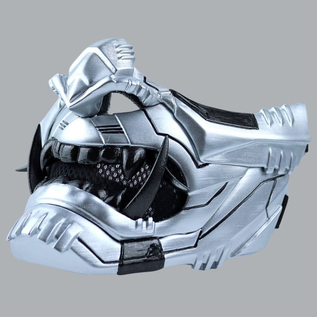 Space Armory Cyber Oni Mask - Metallic Gray Masks