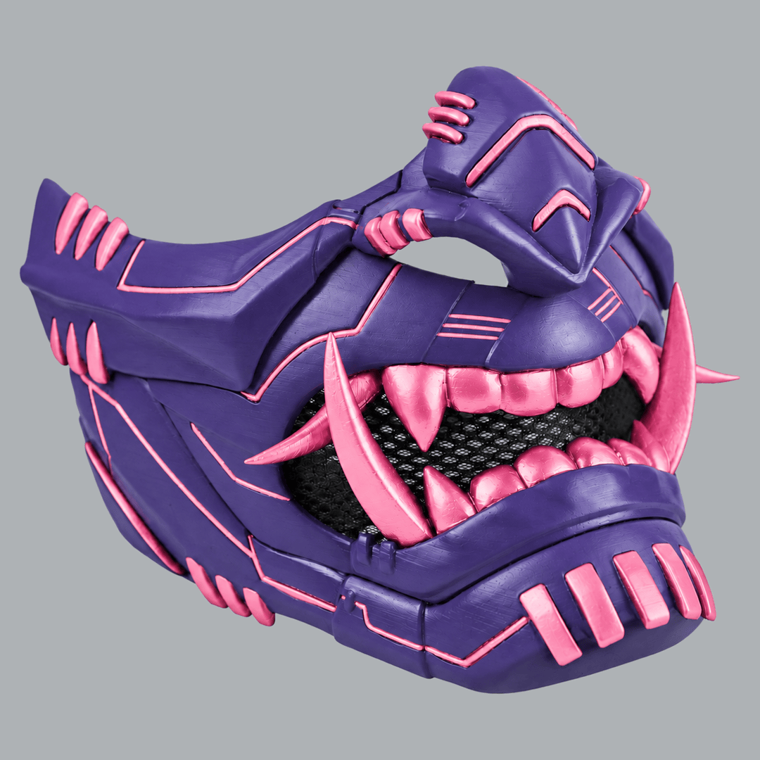 Space Armory Cyber Oni Mask - Royal Purple / Pink Masks