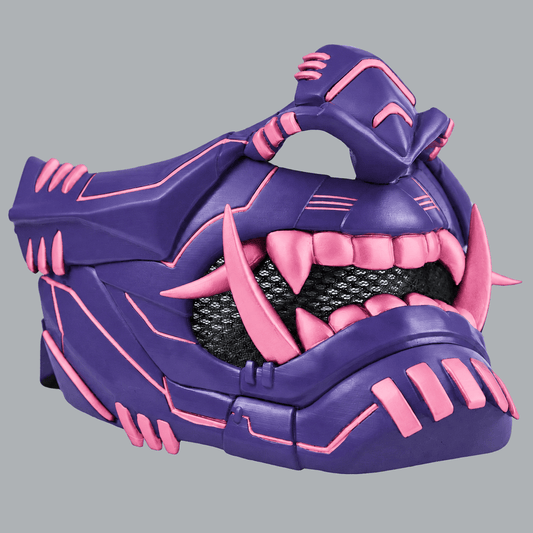 Space Armory Cyber Oni Mask - Royal Purple / Pink Masks