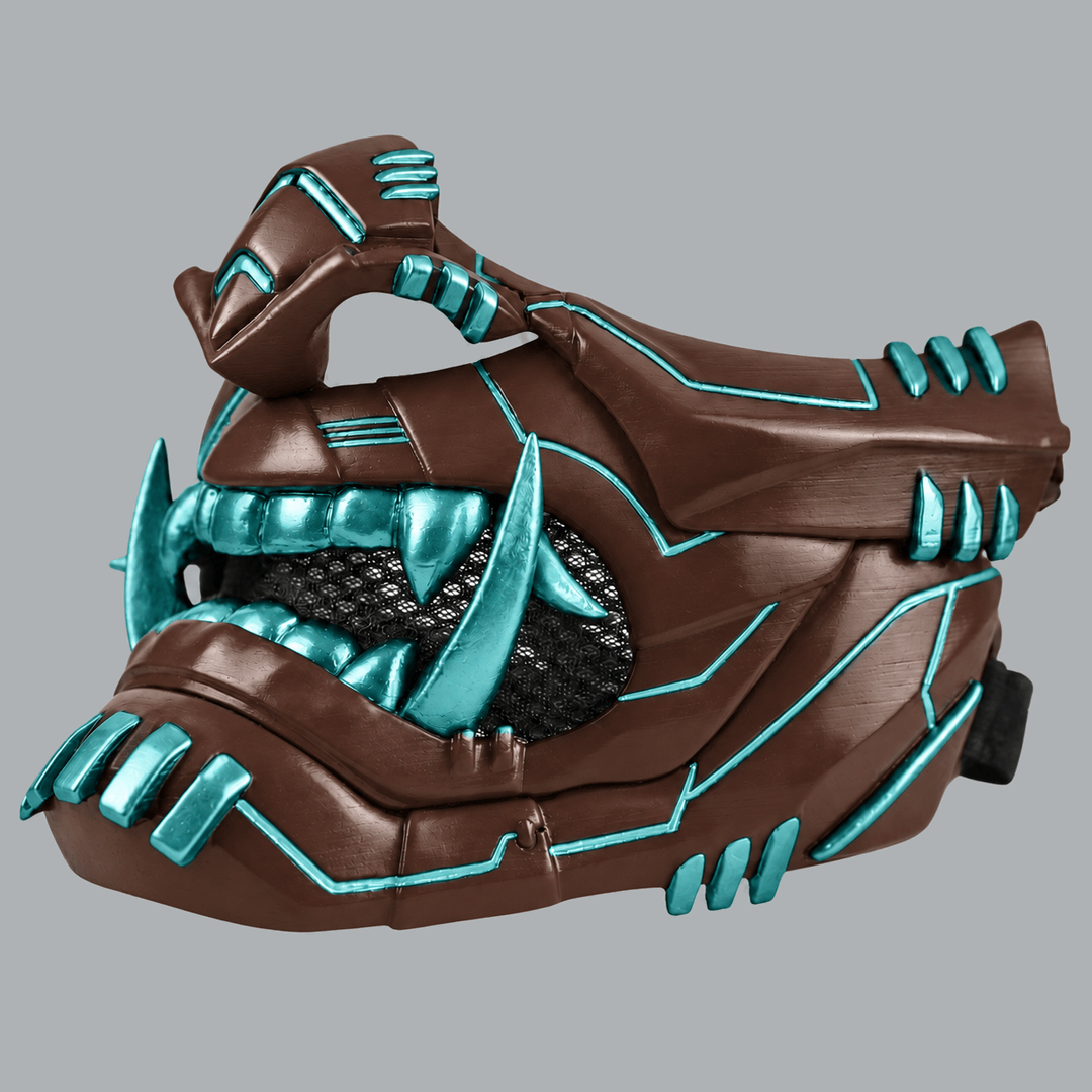 Space Armory Cyber Oni Mask - Shock Brown / Caribbean Masks