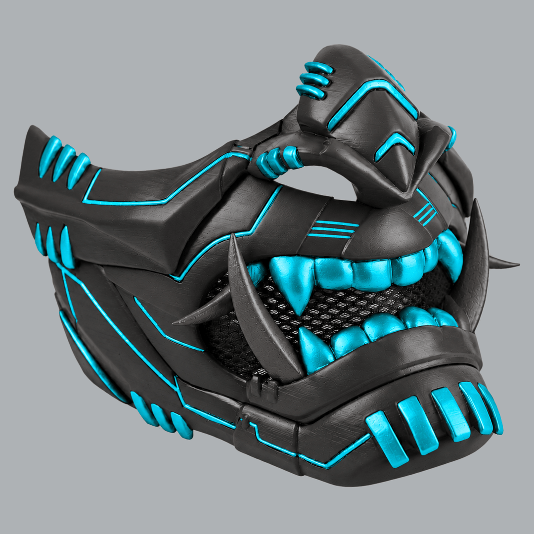 Space Armory Cyber Oni Mask - Slate / True Cyan Masks