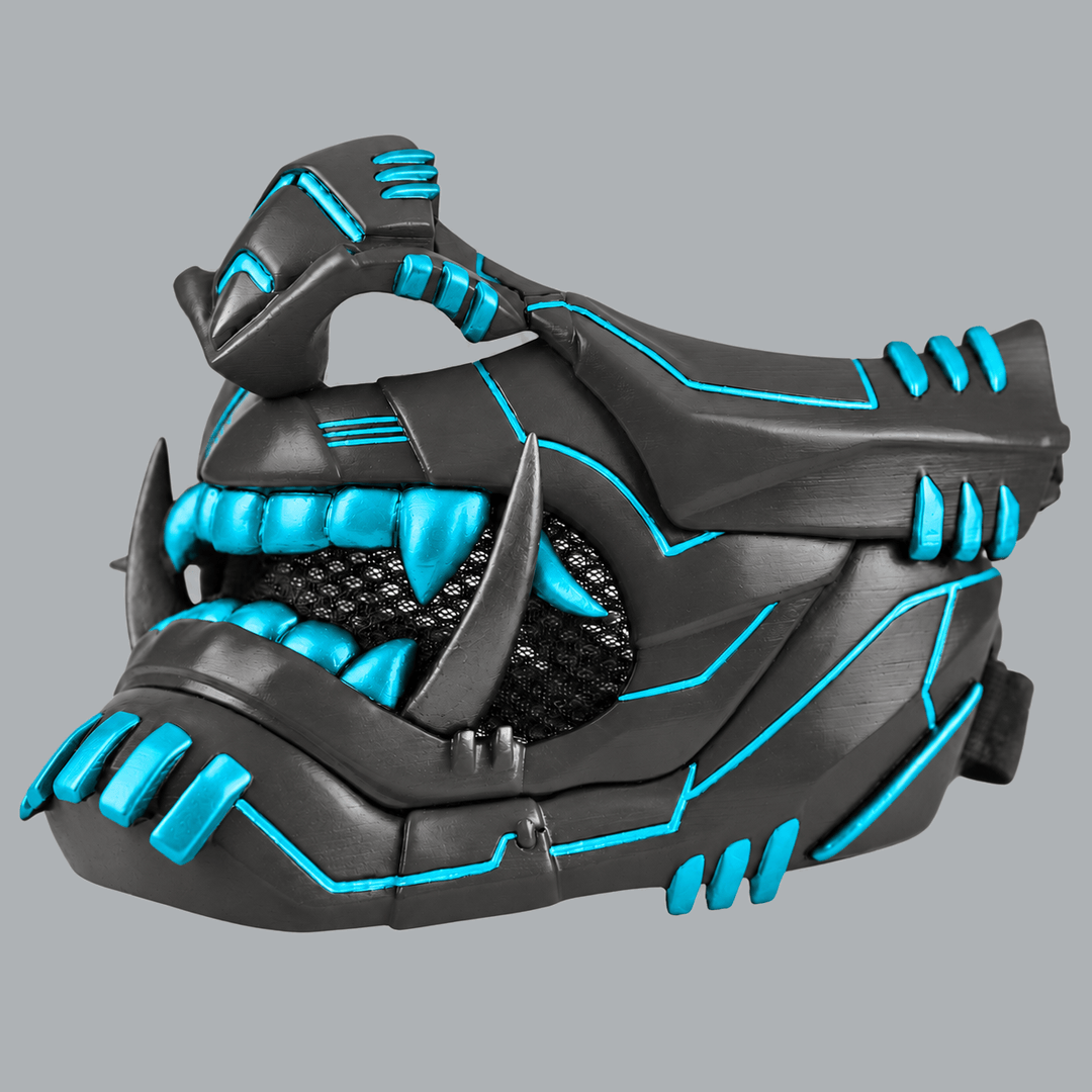 Space Armory Cyber Oni Mask - Slate / True Cyan Masks