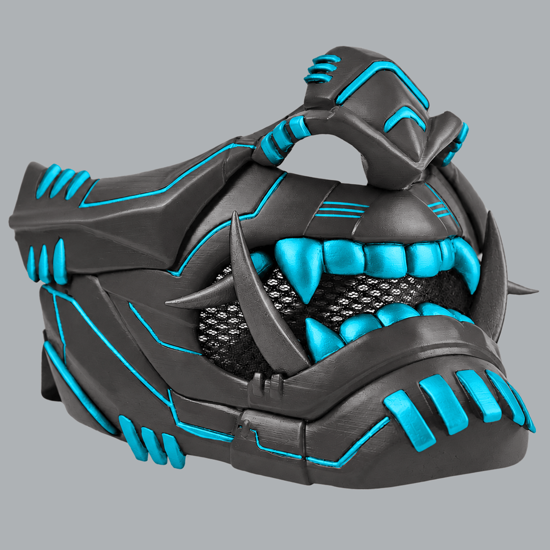 Space Armory Cyber Oni Mask - Slate / True Cyan Masks