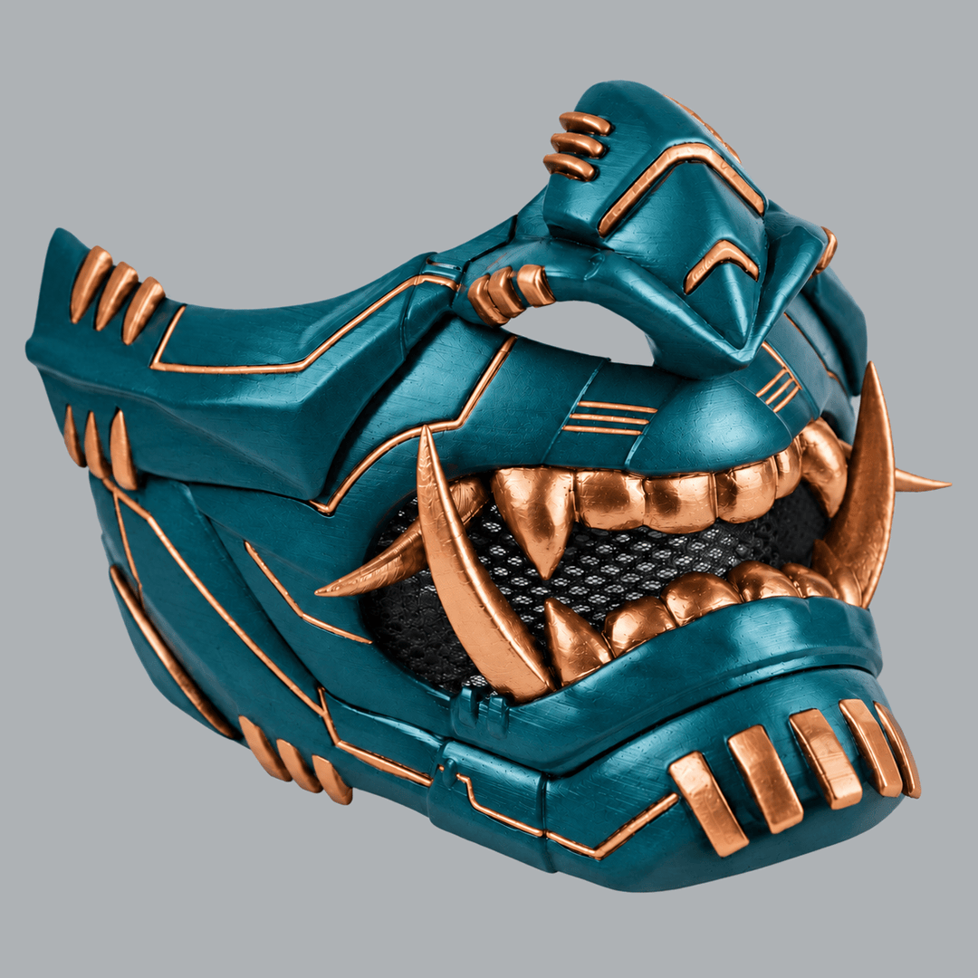 Space Armory Cyber Oni Mask - Teal / Copper Masks