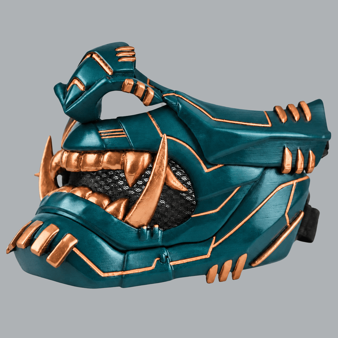 Space Armory Cyber Oni Mask - Teal / Copper Masks