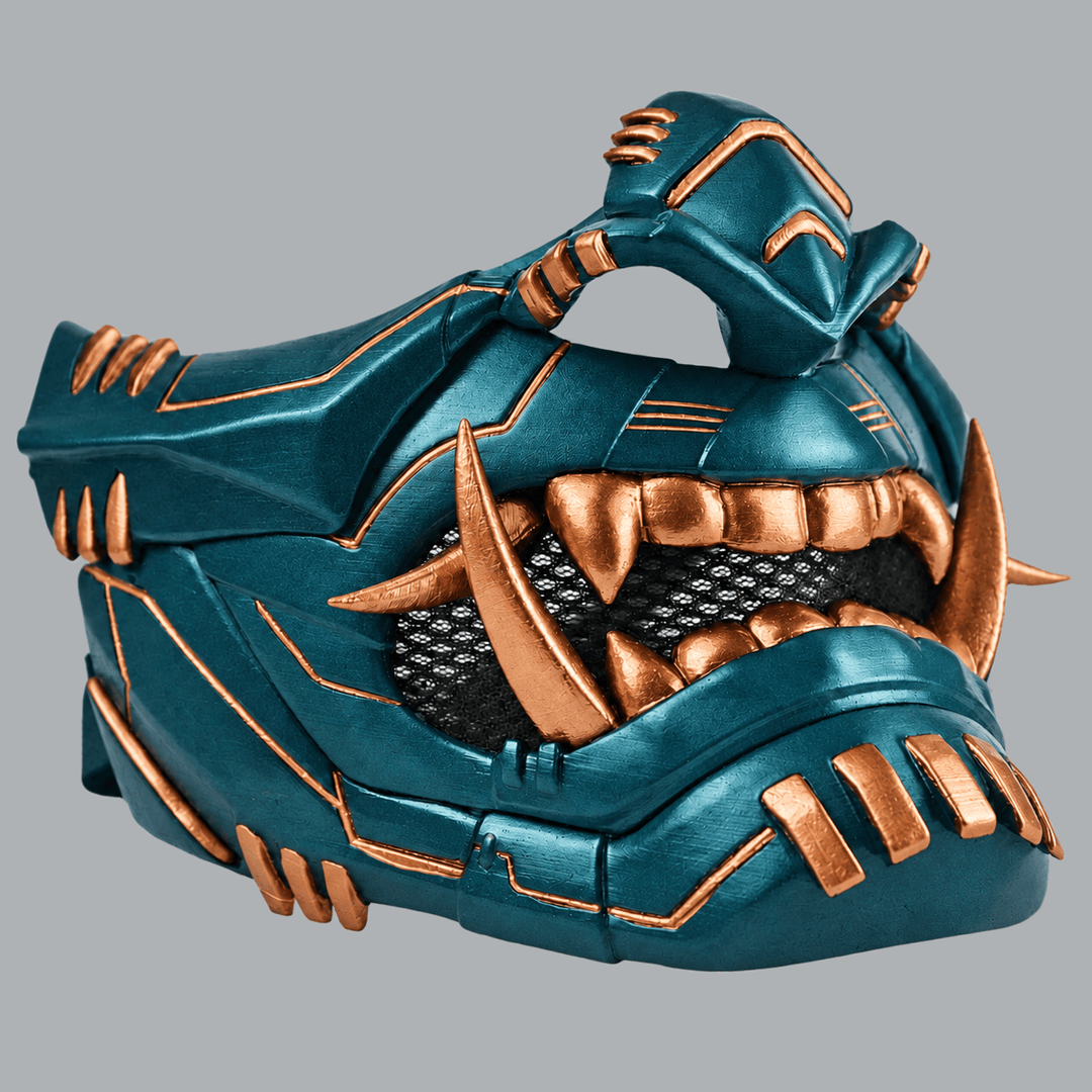 Space Armory Cyber Oni Mask - Teal / Copper Masks