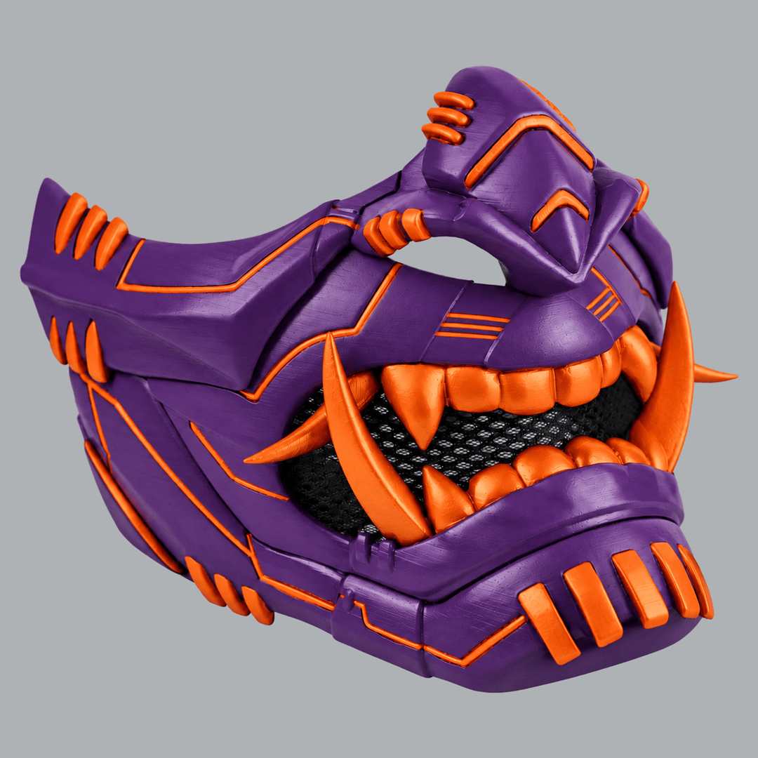 Space Armory Cyber Oni Mask - Violet / Orange Masks