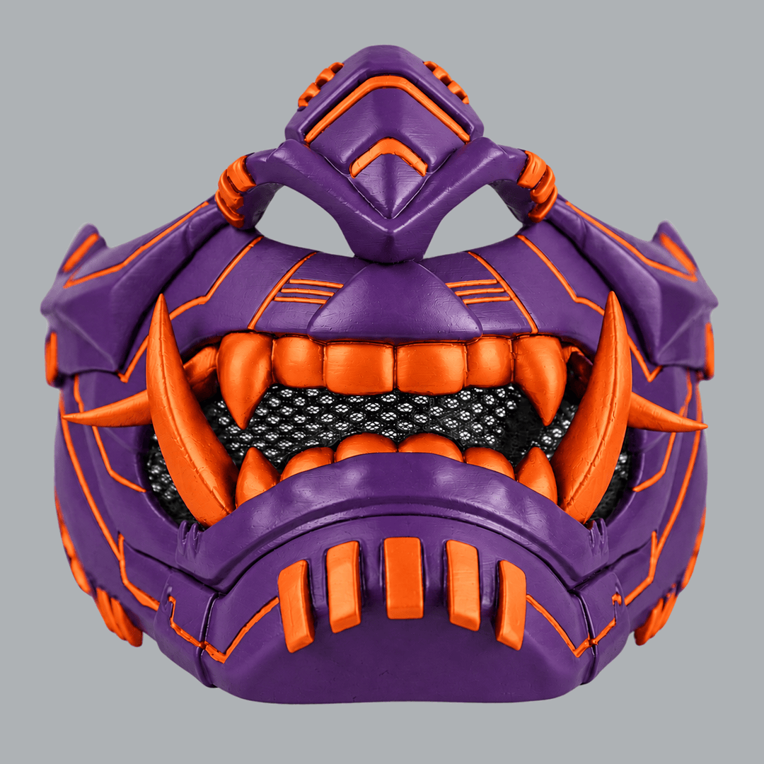 Space Armory Cyber Oni Mask - Violet / Orange Masks