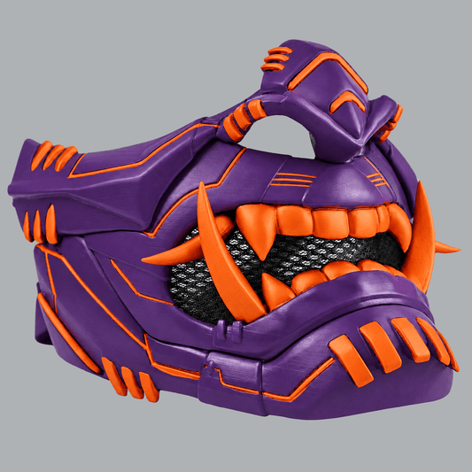 Space Armory Cyber Oni Mask - Violet / Orange Masks