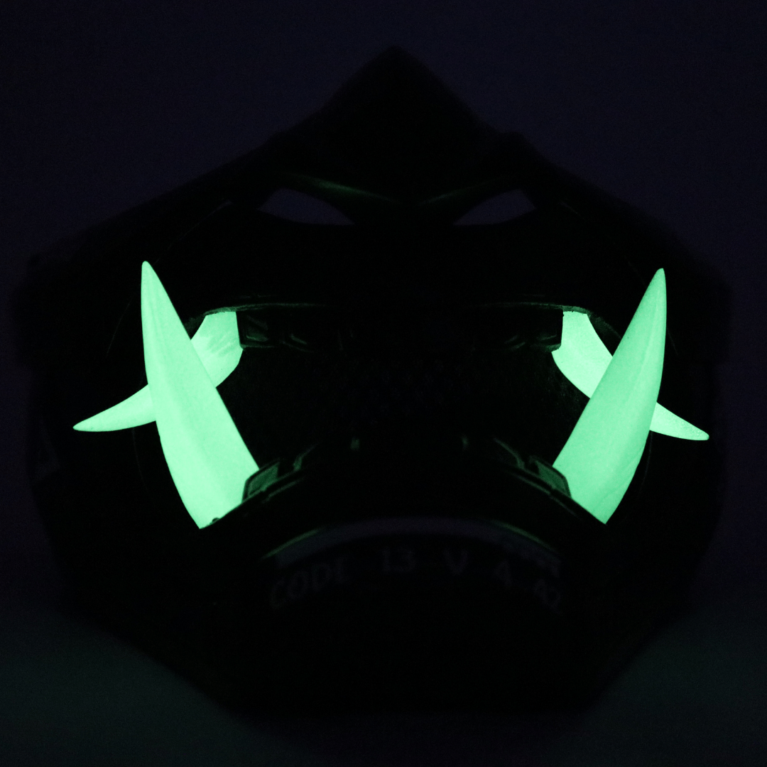 Space Armory Cyberpunk LED Oni Mask Metallic Black Masks