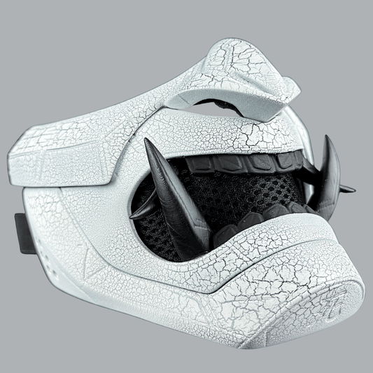 Space Armory Cyberpunk Oni Mask - Cracked Effect Black/White Masks