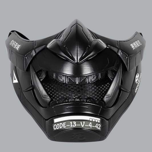 Space Armory Cyberpunk Oni Mask - Full Matte Black Masks