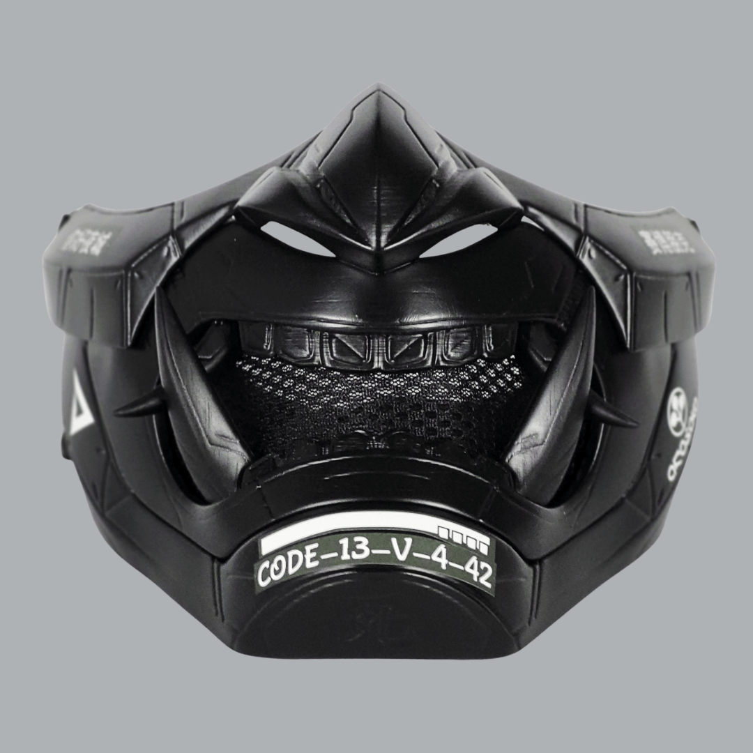 Space Armory Cyberpunk Oni Mask - Full Matte Black Masks