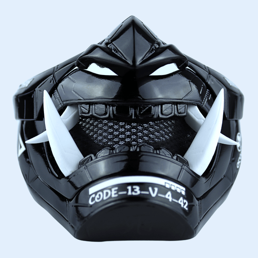 Space Armory Cyberpunk Oni Mask Glossy Black Masks