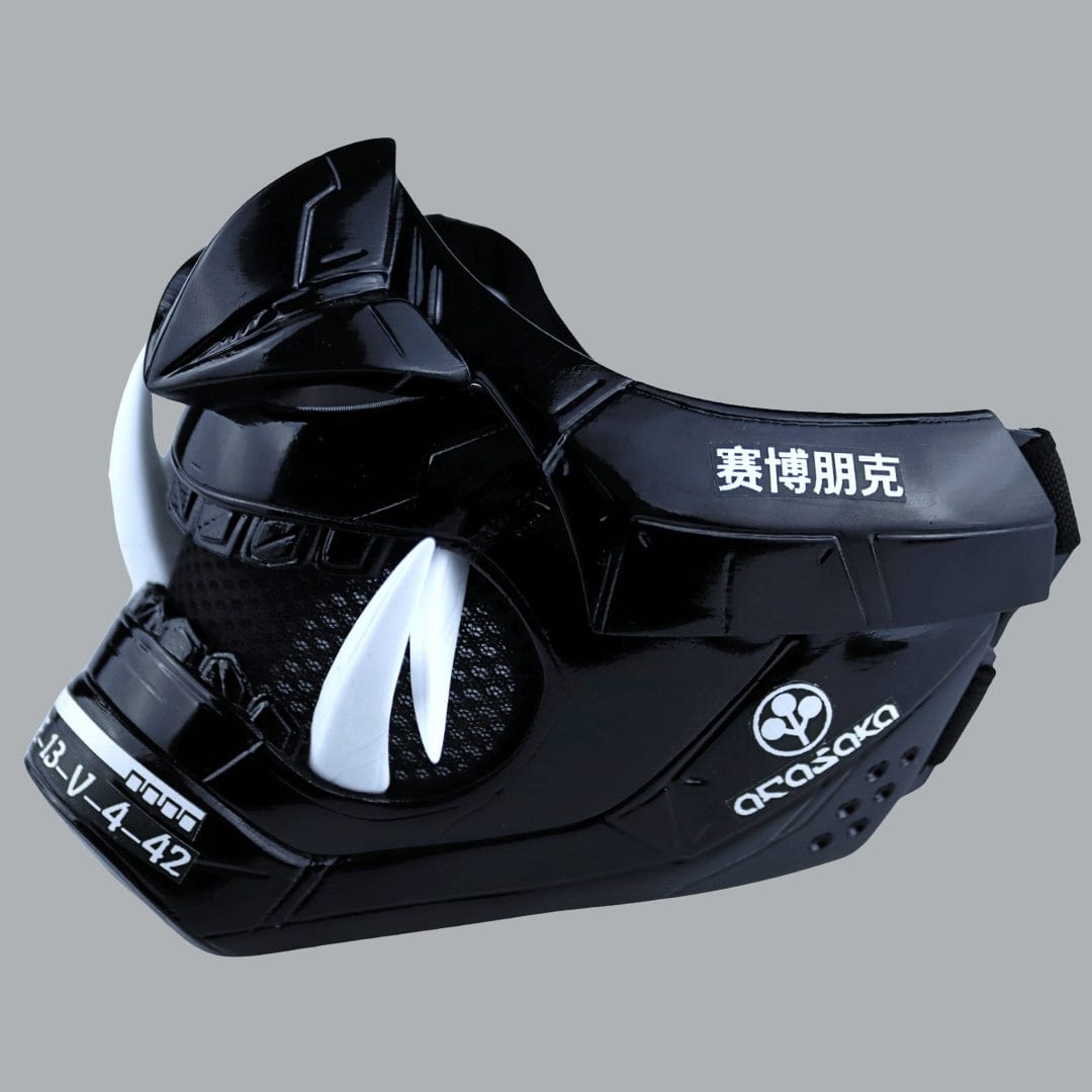 Space Armory Cyberpunk Oni Mask - Glossy Black Masks