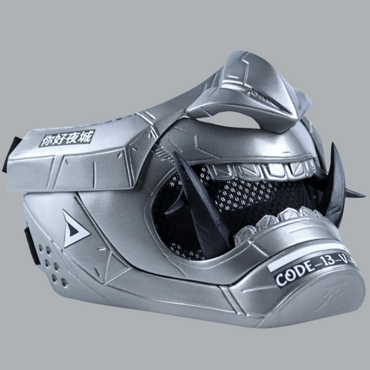 Space Armory Cyberpunk Oni Mask Grey Aluminum Black / S Masks