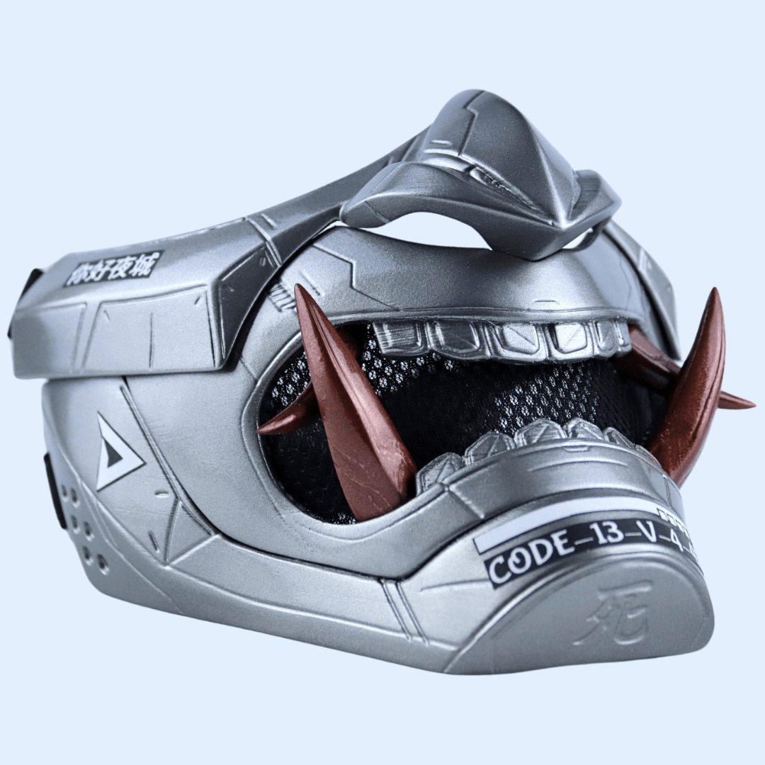 Space Armory Cyberpunk Oni Mask Grey Aluminum Copper / S Masks