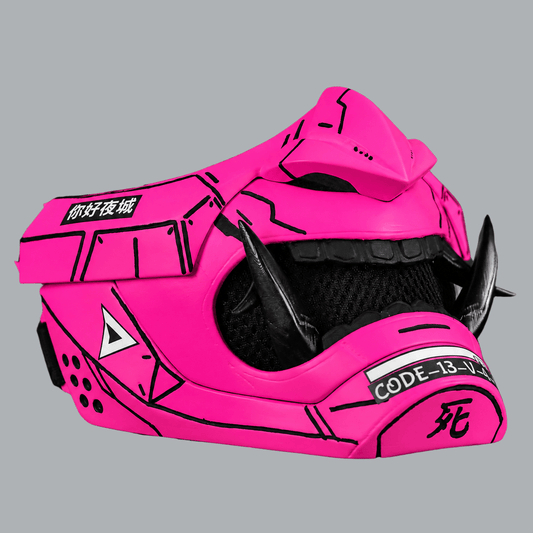 Space Armory Cyberpunk Oni Mask - Infra Pink Masks
